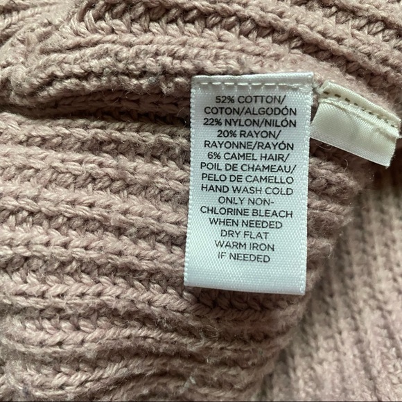 Pink Mauve Loft knit Sweater with crochet sleeves size Small - Picture 4 of 4